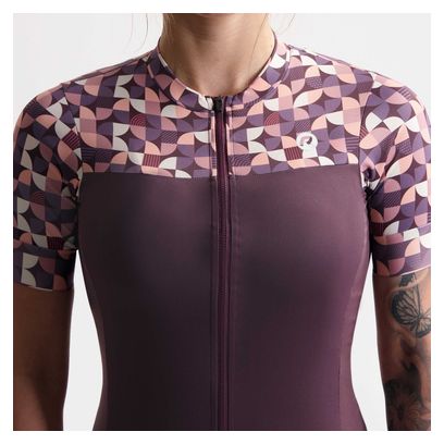 Maillot Manches Courtes Rogelli Essential Graphic Bordeaux Femme