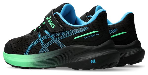 Chaussures Running Asics GT-1000 13 PS Noir/Bleu/Vert Enfant