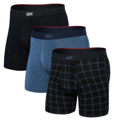 SAXX Vibe Xtra Boxer 3er Pack Schwarz/Blau Herren