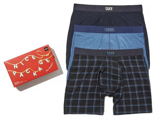 SAXX Vibe Xtra Boxer 3er Pack Schwarz/Blau Herren