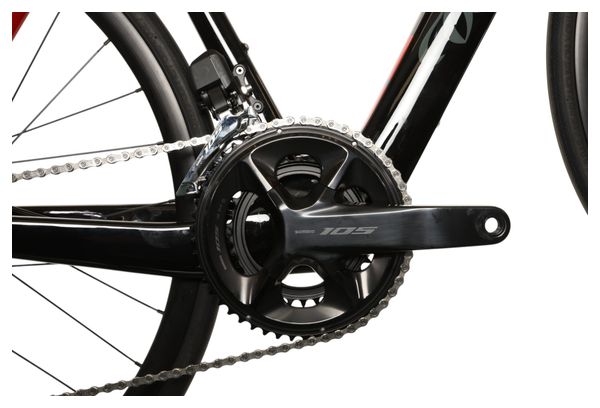 Bicicleta eléctrica de carretera Wilier Triestina Garda Hybrid Shimano 105 Di2 12S 250 Wh 700 mm Negro Rojo