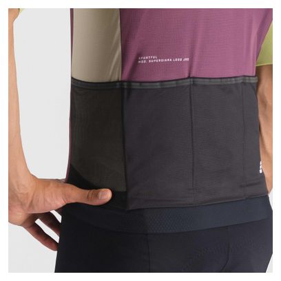 Sportful Supergiara Logo Jersey met korte mouwen bordeaux/geel