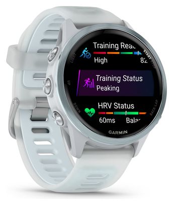 Montre GPS Garmin Forerunner 570 - 42 mm Bleu Ciel Aluminium Blanc