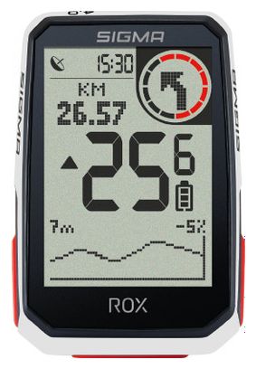 Compteur GPS Sigma ROX 4.0 Pack Cadence Vitesse Cardio Blanc