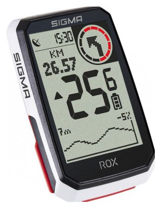 Compteur GPS Sigma ROX 4.0 Pack Cadence Vitesse Cardio Blanc