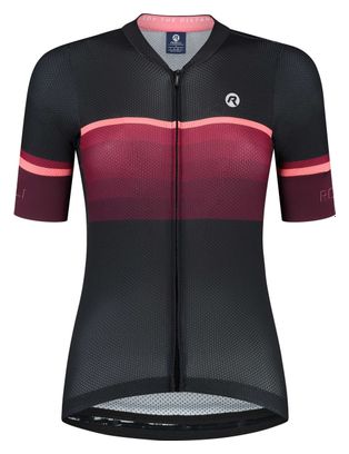 Maillot Manches Courtes Velo Rogelli Impress II - Femme - Bourgogne/Corail/Noir
