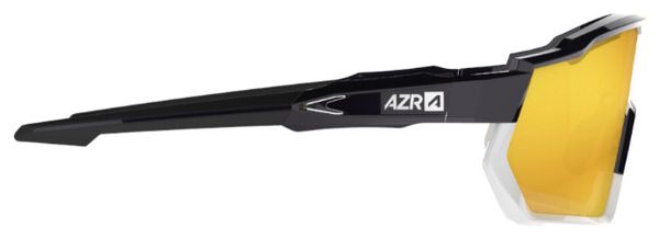 Lunettes AZR Pro Race RX Noir/Blanc Verni / Écran Hydrophobe Or