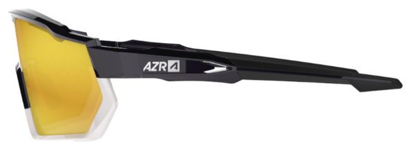 Lunettes AZR Pro Race RX Noir/Blanc Verni / Écran Hydrophobe Or