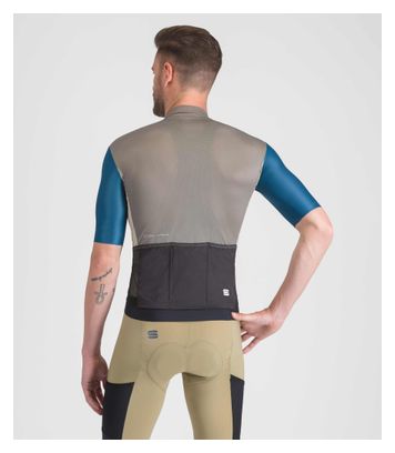 Sportful Supergiara Logo Jersey met korte mouwen grijs/blauw