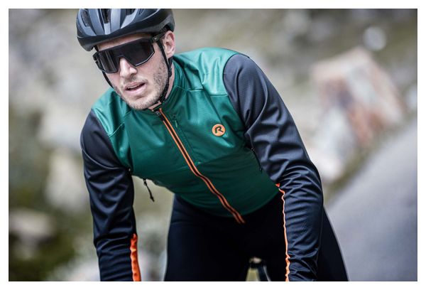 Veste Velo Hiver Rogelli Cadence - Homme - Vert/Noir/Orange