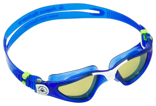 Aquasphere Kayenne Swim Goggles Dark Blue/White - Green Polarized Lenses