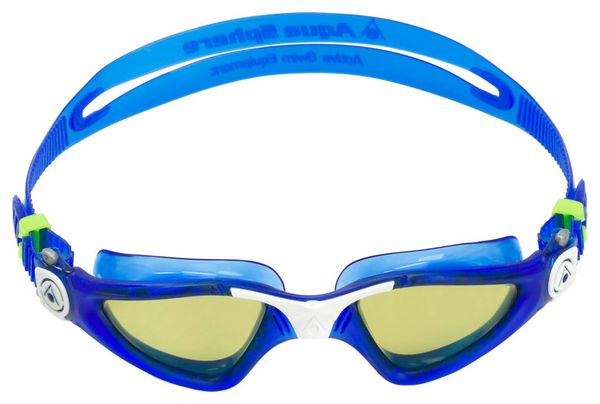 Aquasphere Kayenne Swim Goggles Dark Blue/White - Green Polarized Lenses