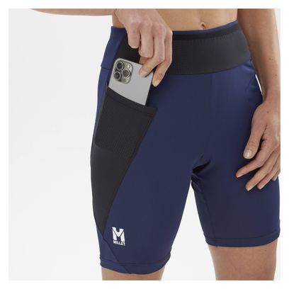 Pantalón corto de trail para mujer Mijo Intense de cintura alta Azul