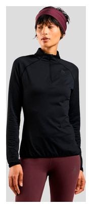 Dames hardloopsweater Odlo Zeroweight Warm 2.0 1/2 Zip Zwart