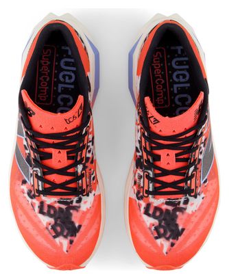 Chaussures Running New Balance TCS London Marathon FuelCell SuperComp Elite v4 Blanc/Rouge Femme