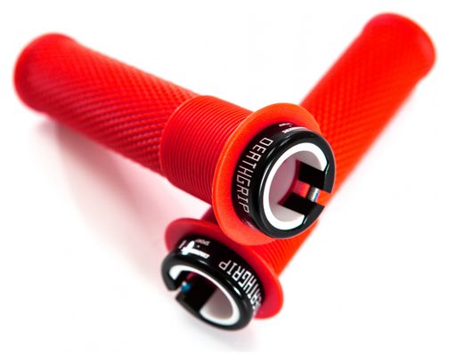 Paire de Grips DMR DeathGrip Thin Avec Flanges Rouge