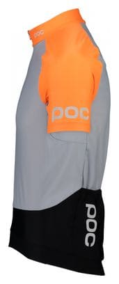 Poc Essential Road mid Short Sleeve Jersey Gray / Orange
