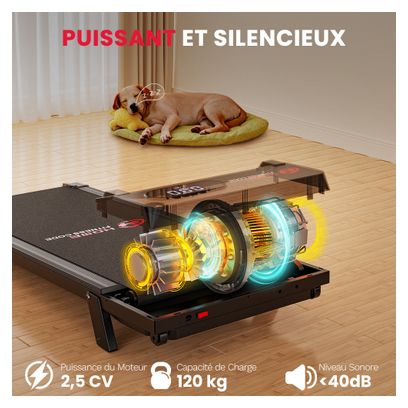 Tapis de marche Fitness T7 compact sous bureau Noir avec tapis