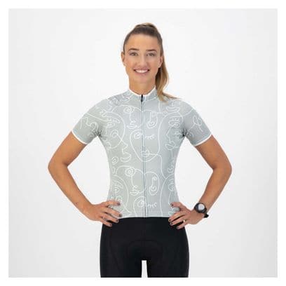 Maillot Manches Courtes Velo Rogelli Faces - Femme