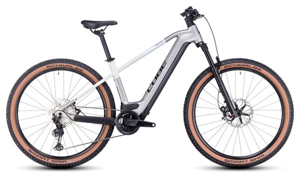 Cube Reaction Hybrid SLT 750 Electric Hardtail MTB Shimano XT 12S 750 Wh 27.5'' Silber Creme Weiß 2023