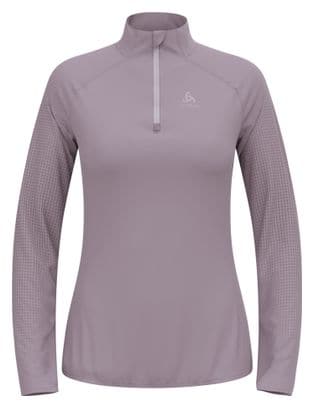 Women's Running Sweater Odlo Zeroweight Warm 2.0 1/2 Zip Mauve