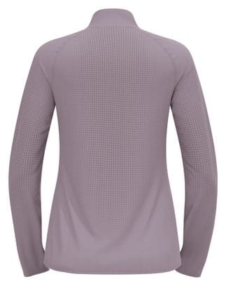 Dames hardlooptrui Odlo Zeroweight Warm 2.0 1/2 Zip Mauve