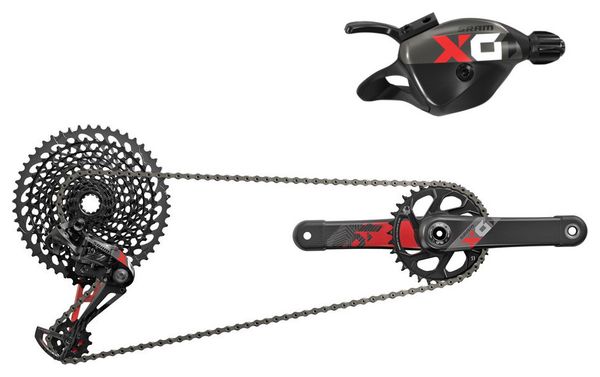 Sram X01 Eagle DUB 12 Speed Groupset - Black Red (BB Not Included) 
