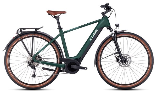 Cube Touring Hybrid One 500 Elektrische Hybride Fiets Shimano Alivio 9S 500 Wh 700 mm Donkergroen 2023