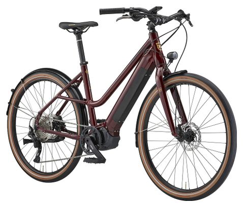 Kona Ecoco DL Bicicleta eléctrica de ciudad Shimano Deore 10S 500 Wh 27.5'' Pinot Noir Roja