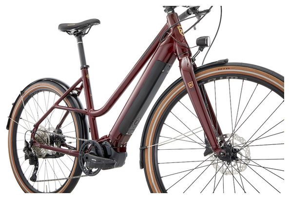 Kona Ecoco DL Bicicleta eléctrica de ciudad Shimano Deore 10S 500 Wh 27.5'' Pinot Noir Roja