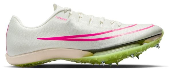 Unisex Nike Air Zoom Maxfly Spikes-Leichtathletik Weiß Rosa Gelb