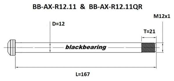 Axe de roue Blackbearing - R12.11 - (12 mm - 167- M12x1 - 21