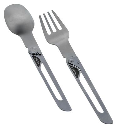 Fourchette et Cuillère Pliants Quechua MH500 Inox