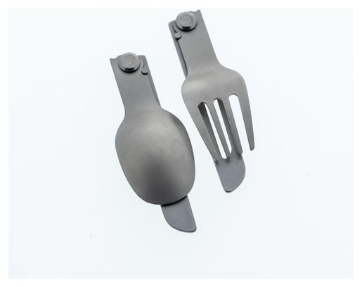 Fourchette et Cuillère Pliants Quechua MH500 Inox