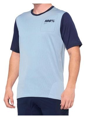 Kurzarmtrikot 100% Ridecamp Grau/Blau