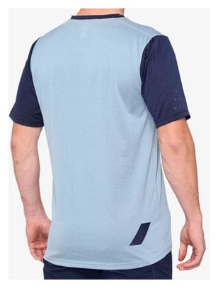 Kurzarmtrikot 100% Ridecamp Grau/Blau