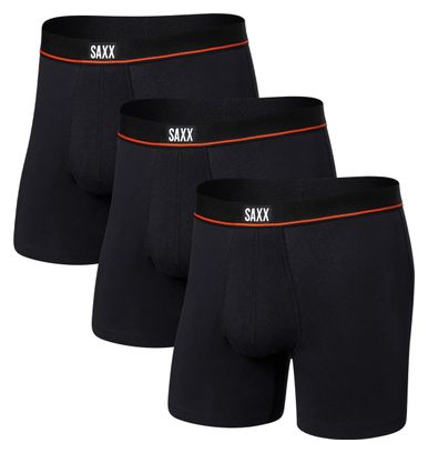 SAXX Non Stop Stretch Cotton Black Men's Boxer 3-Pack