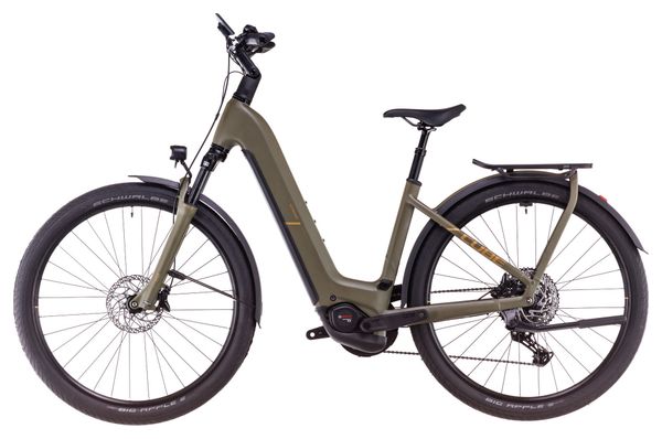 Cube Kathmandu Hybrid Pro 800 Elektrische Hybride Fiets Shimano Cues 11S 800 Wh 700 mm Stoffig Olijfgroen 2025