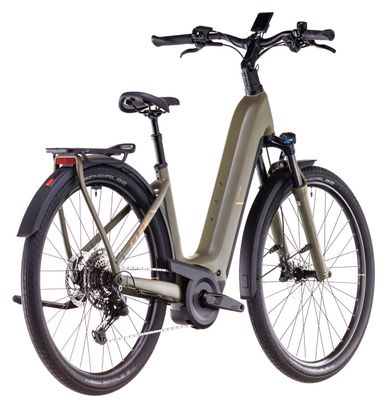 Cube Kathmandu Hybrid Pro 800 Elektrische Hybride Fiets Shimano Cues 11S 800 Wh 700 mm Stoffig Olijfgroen 2025