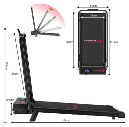 Tapis de course Fitness T7 avec poignées pliable compact Rose
