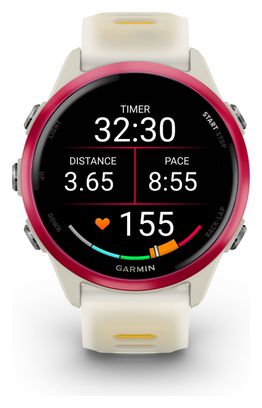 Garmin Forerunner 570 GPS Horloge - 42 mm Roze Aluminium Beige