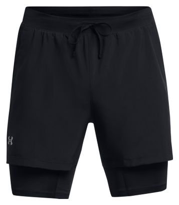 Under Armour Launch 5inch 2-in-1 Shorts Zwart Heren