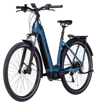 Cube Kathmandu Hybrid One 750 Easy Entry Elektrische Stadsfiets Shimano Deore 10S 750 Wh 700 mm Blauw 2024