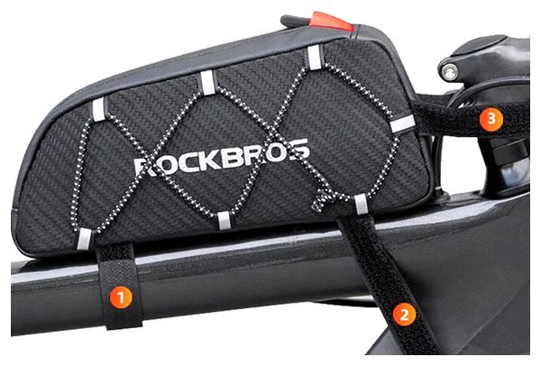 Sacoche de cadre pour vélo Rockbros 039BK 1 l avec tresse - noir