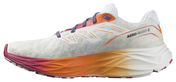 Chaussures Running Salomon Aero Glide 2 Blanc Orange Violet Homme
