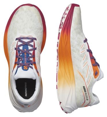 Salomon Aero Glide 2 Running Shoes White Orange Violet Uomo