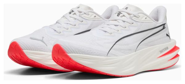 Chaussures Running Puma Deviate Pure Nitro Blanc/Rouge Femme