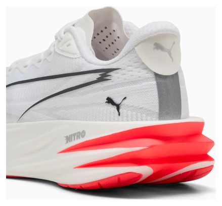 Chaussures Running Puma Deviate Pure Nitro Blanc/Rouge Femme