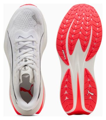 Chaussures Running Puma Deviate Pure Nitro Blanc/Rouge Femme