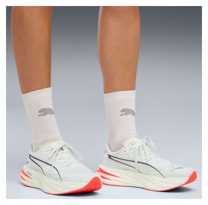 Chaussures Running Puma Deviate Pure Nitro Blanc/Rouge Femme